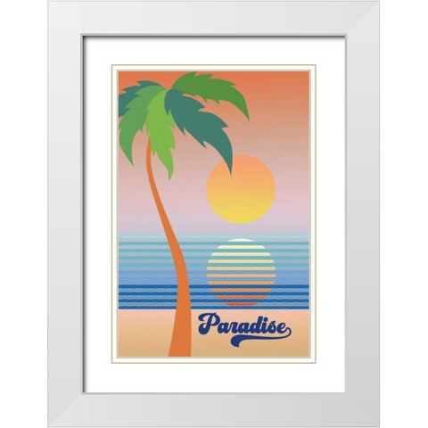 Paradise Clean White Modern Wood Framed Art Print with Double Matting by Wild Apple Portfolio