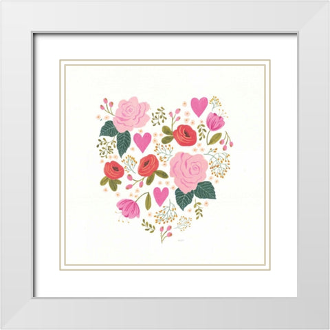 Love Notes II White Modern Wood Framed Art Print with Double Matting by Jackson, Jenaya