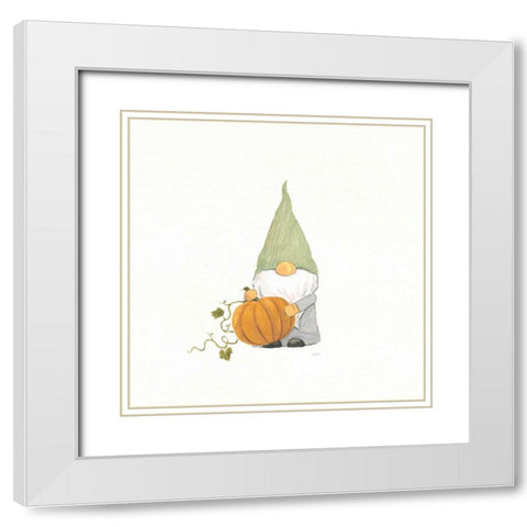 Harvest Gnomes I White Modern Wood Framed Art Print with Double Matting by Jackson, Jenaya