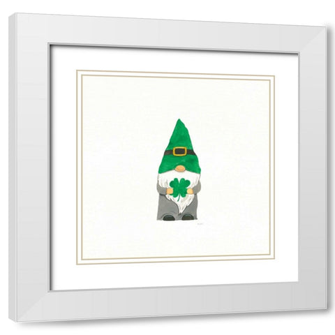 St Patricks Day Gnomes II White Modern Wood Framed Art Print with Double Matting by Jackson, Jenaya