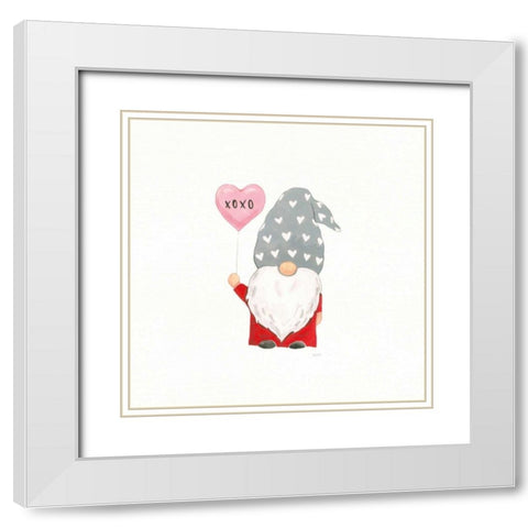 Gnomes in Love II White Modern Wood Framed Art Print with Double Matting by Jackson, Jenaya