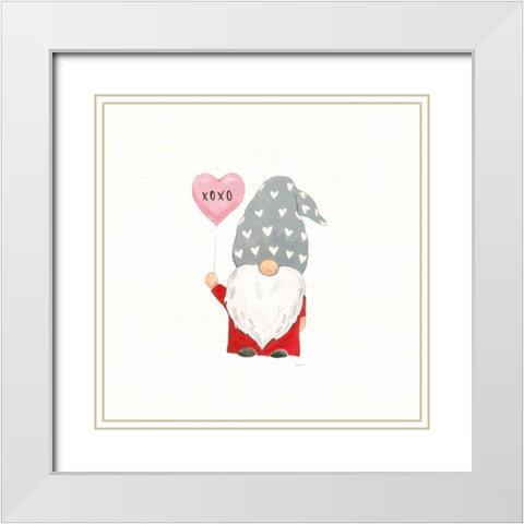 Gnomes in Love II White Modern Wood Framed Art Print with Double Matting by Jackson, Jenaya