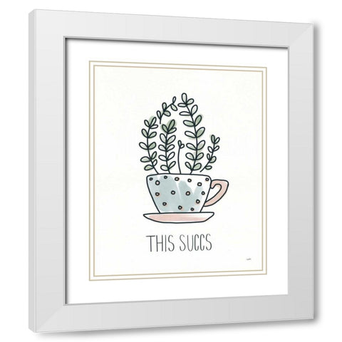 A Plants Life V White Modern Wood Framed Art Print with Double Matting by York, Leah