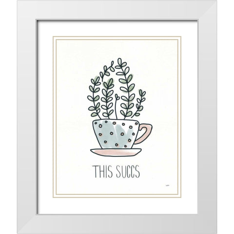 A Plants Life V White Modern Wood Framed Art Print with Double Matting by York, Leah