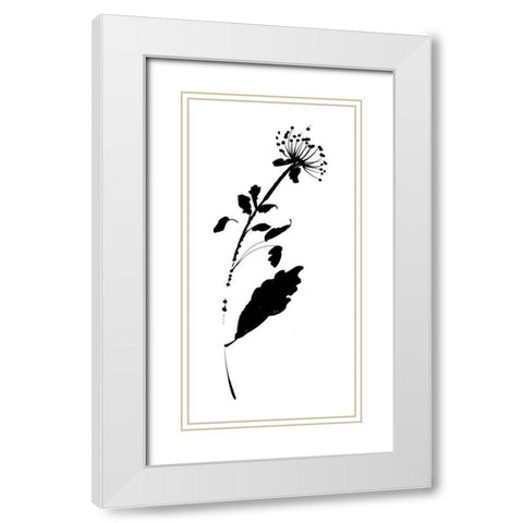 Silhouette Floral III White Modern Wood Framed Art Print with Double Matting by Wild Apple Portfolio