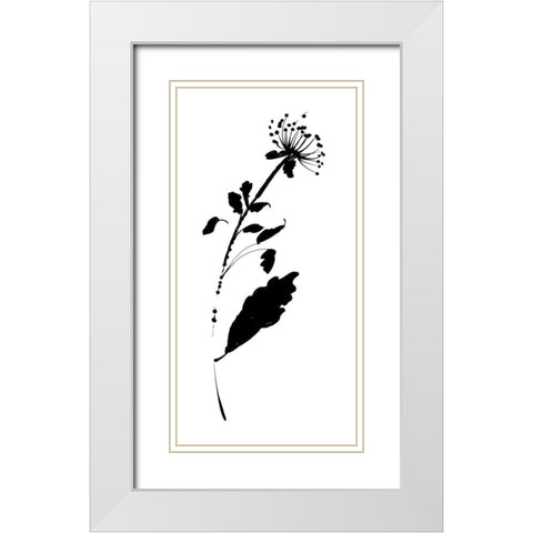 Silhouette Floral III White Modern Wood Framed Art Print with Double Matting by Wild Apple Portfolio