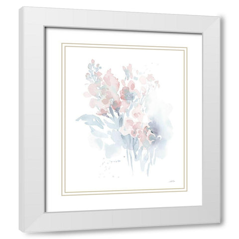 Fresh Blooms I White Modern Wood Framed Art Print with Double Matting by Pete, Katrina