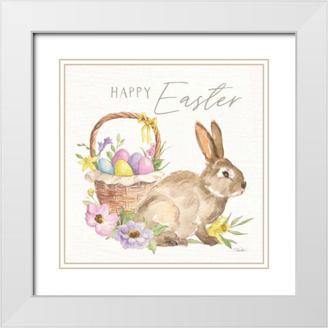Happy Easter VII Bright White Modern Wood Framed Art Print with Double Matting by Vassileva, Silvia