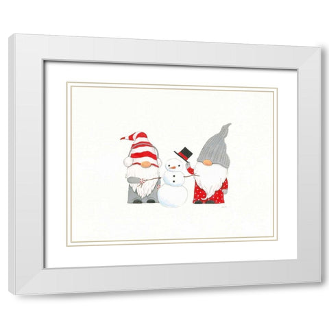 Winter Gnomes II White Modern Wood Framed Art Print with Double Matting by Jackson, Jenaya