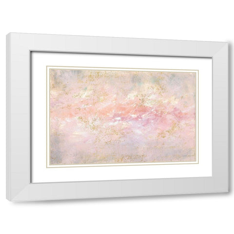 Through Fog Blush and Gold White Modern Wood Framed Art Print with Double Matting by Nai, Danhui