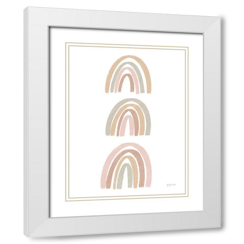Boho Nursery Rainbows II White Modern Wood Framed Art Print with Double Matting by Thorns, Becky