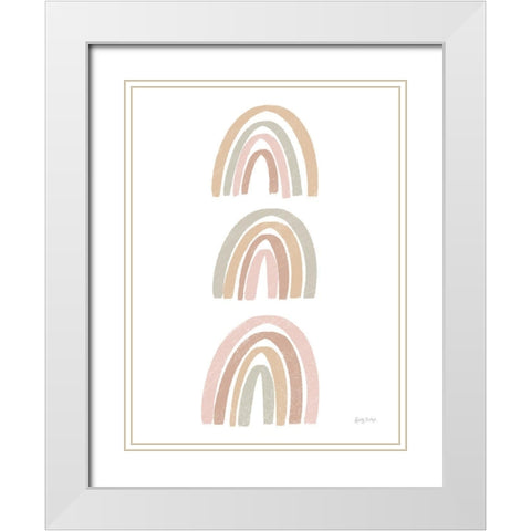 Boho Nursery Rainbows II White Modern Wood Framed Art Print with Double Matting by Thorns, Becky