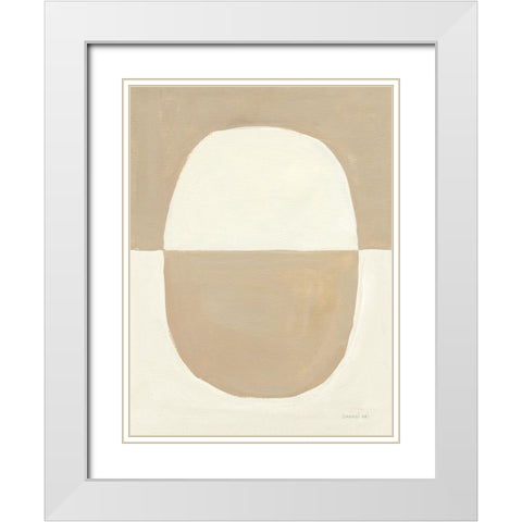 Encapsulate II Tan White Modern Wood Framed Art Print with Double Matting by Nai, Danhui