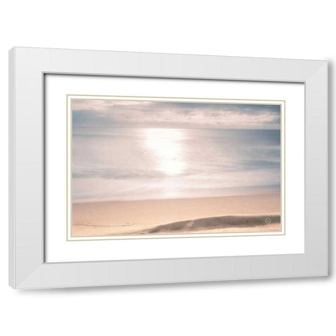 Smooth Waters White Modern Wood Framed Art Print with Double Matting by Larson, Nathan
