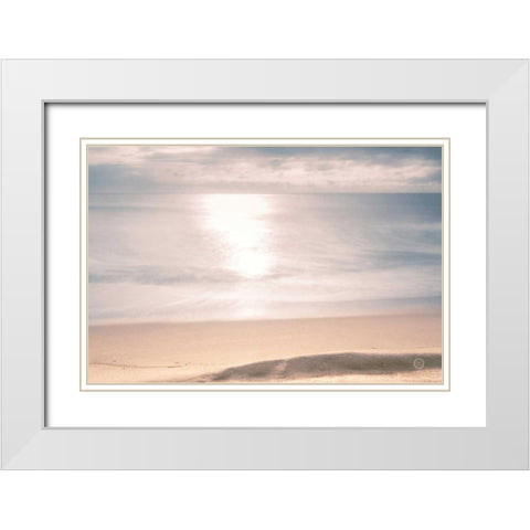 Smooth Waters White Modern Wood Framed Art Print with Double Matting by Larson, Nathan