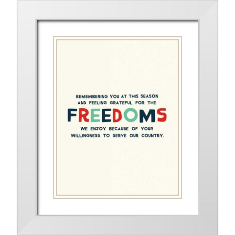 Freedoms White Modern Wood Framed Art Print with Double Matting by Mullan, Michael