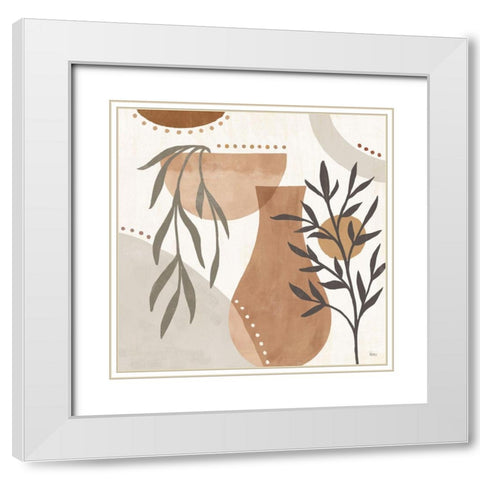 Botanical Form III Neutral White Modern Wood Framed Art Print with Double Matting by Charron, Veronique