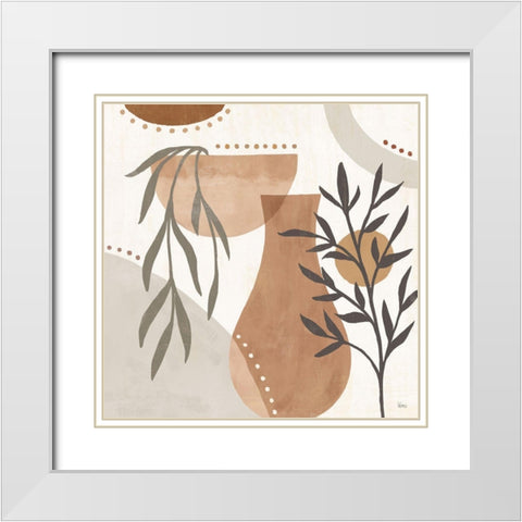 Botanical Form III Neutral White Modern Wood Framed Art Print with Double Matting by Charron, Veronique
