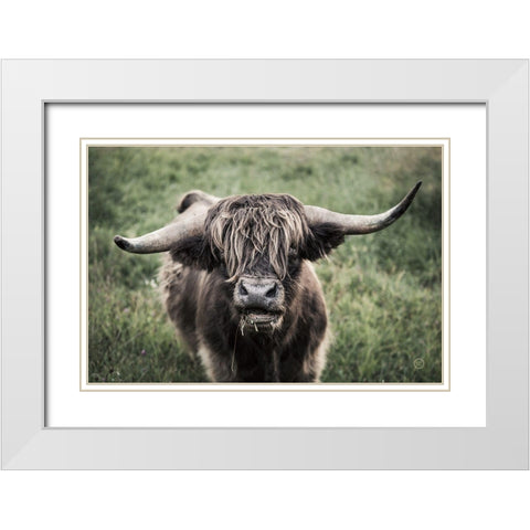 What White Modern Wood Framed Art Print with Double Matting by Larson, Nathan