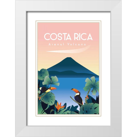 Costa Rica White Modern Wood Framed Art Print with Double Matting by Escalante, Omar