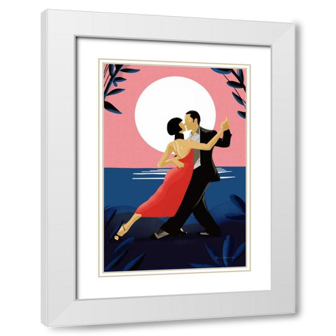 Tango White Modern Wood Framed Art Print with Double Matting by Escalante, Omar