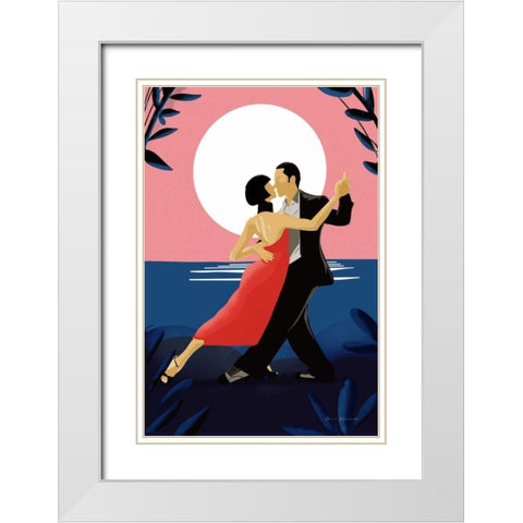 Tango White Modern Wood Framed Art Print with Double Matting by Escalante, Omar