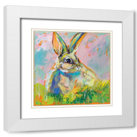 Bugsy White Modern Wood Framed Art Print with Double Matting by Vertentes, Jeanette