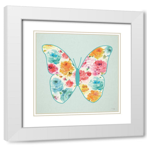 Rose Sorbet VI White Modern Wood Framed Art Print with Double Matting by Pela,