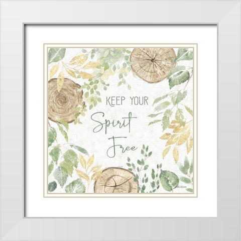 Natures Leaves V Sage White Modern Wood Framed Art Print with Double Matting by Grove, Beth