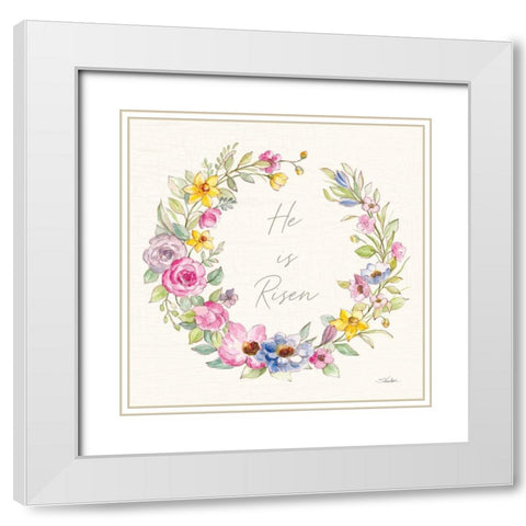 Happy Easter IV Risen White Modern Wood Framed Art Print with Double Matting by Vassileva, Silvia