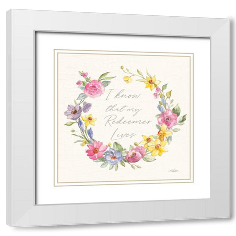 Happy Easter V Redeemer White Modern Wood Framed Art Print with Double Matting by Vassileva, Silvia