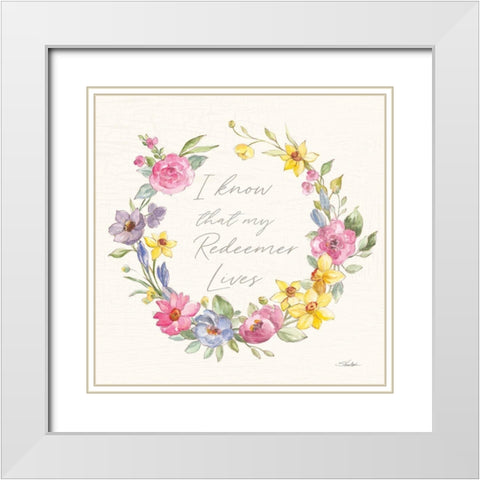 Happy Easter V Redeemer White Modern Wood Framed Art Print with Double Matting by Vassileva, Silvia