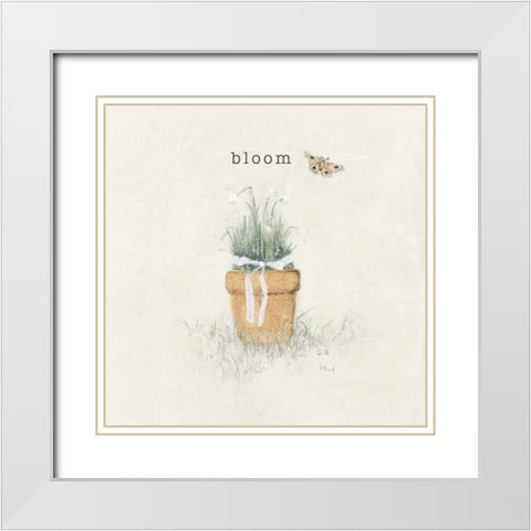 Garden Flowers White Modern Wood Framed Art Print with Double Matting by Blum, Cheri