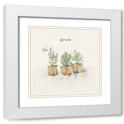 Garden Plants White Modern Wood Framed Art Print with Double Matting by Blum, Cheri