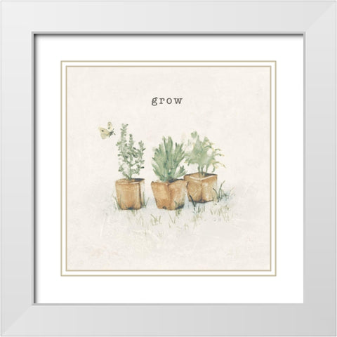 Garden Plants White Modern Wood Framed Art Print with Double Matting by Blum, Cheri