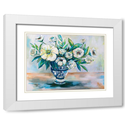 Finesse White Modern Wood Framed Art Print with Double Matting by Vertentes, Jeanette