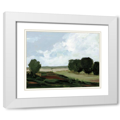 Green Grove White Modern Wood Framed Art Print with Double Matting by Munger, Pamela