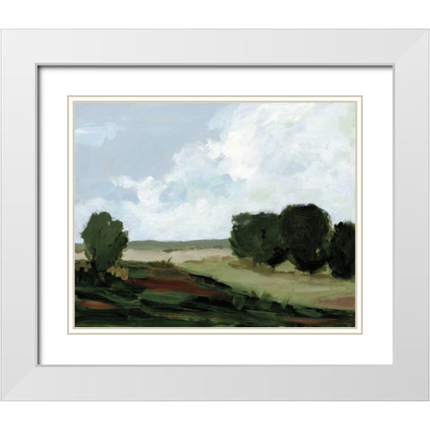 Green Grove White Modern Wood Framed Art Print with Double Matting by Munger, Pamela
