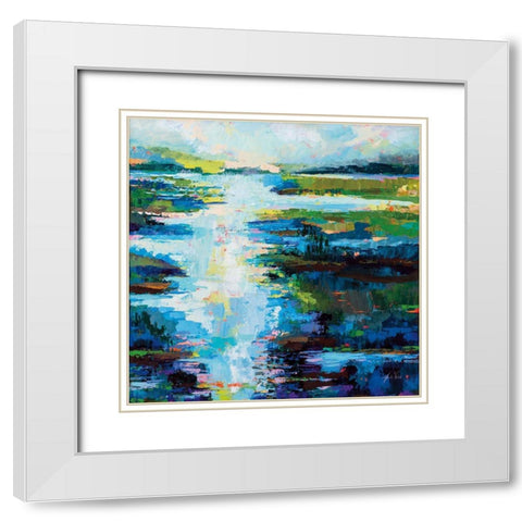 Luminescence White Modern Wood Framed Art Print with Double Matting by Vertentes, Jeanette