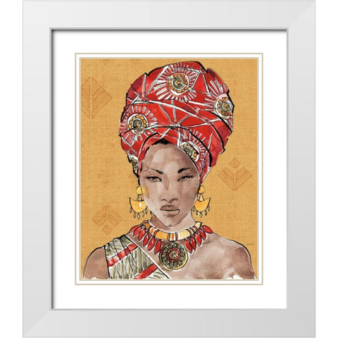 African Flair IV Warm White Modern Wood Framed Art Print with Double Matting by Tavoletti, Anne