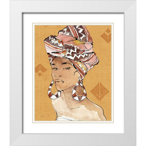 African Flair VI Warm White Modern Wood Framed Art Print with Double Matting by Tavoletti, Anne