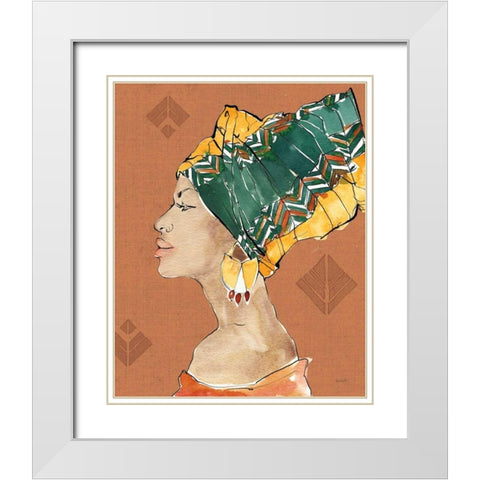 African Flair VII Warm White Modern Wood Framed Art Print with Double Matting by Tavoletti, Anne