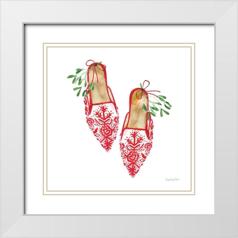 Christmas Eve Mules II White Modern Wood Framed Art Print with Double Matting by Charro, Mercedes Lopez