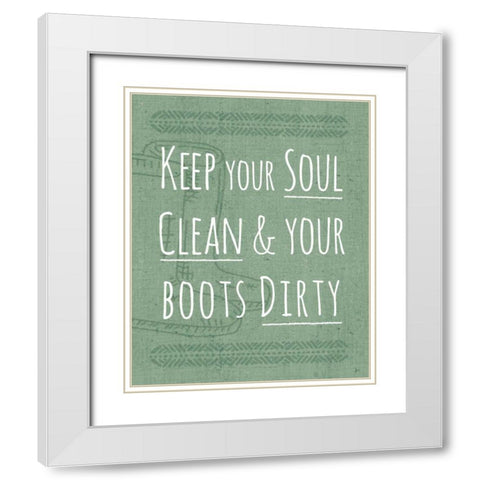 Home Grown V White Modern Wood Framed Art Print with Double Matting by Aiken, Jess