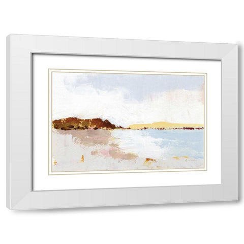 Calm Water White Modern Wood Framed Art Print with Double Matting by Munger, Pamela