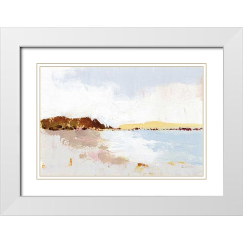 Calm Water White Modern Wood Framed Art Print with Double Matting by Munger, Pamela
