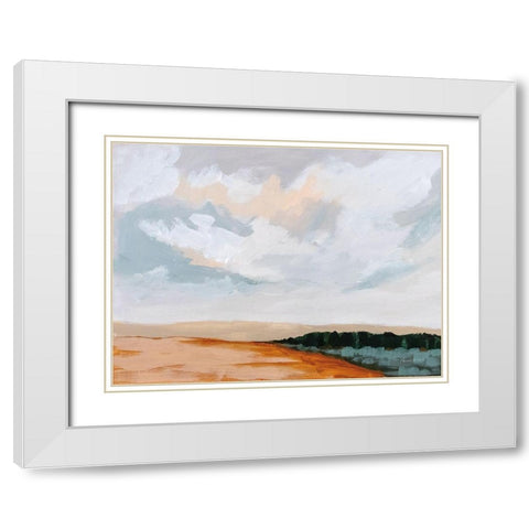 Treeline White Modern Wood Framed Art Print with Double Matting by Munger, Pamela