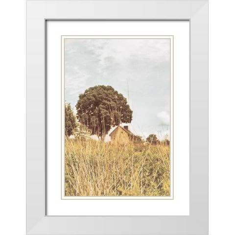 Grass and Sky Light White Modern Wood Framed Art Print with Double Matting by Aledanda