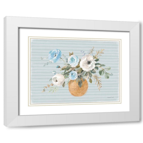 Blooms of Spring I Coastal White Modern Wood Framed Art Print with Double Matting by Nai, Danhui