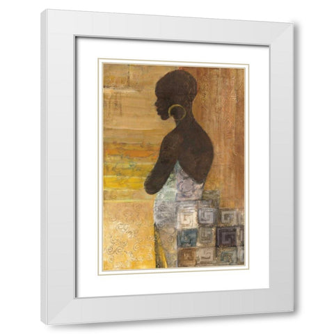 Women of the World IV White Modern Wood Framed Art Print with Double Matting by Hristova, Albena